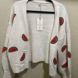 Moon & Madison NWT White Watermelon Patterned Sweater